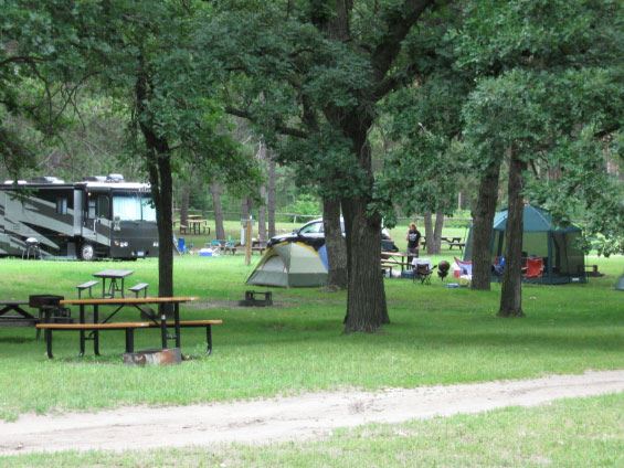 RV and tents at campground