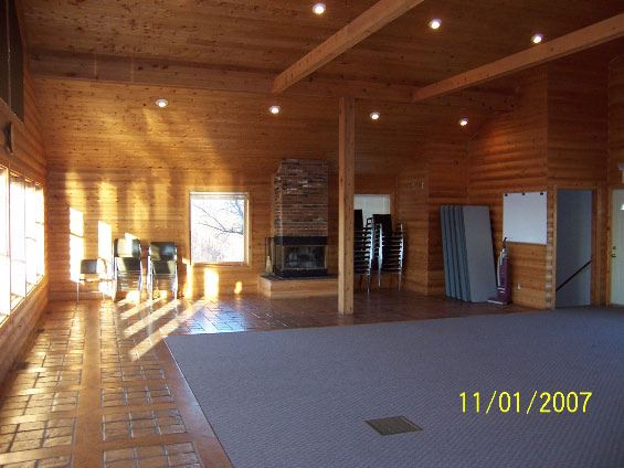 Interior room with fireplace